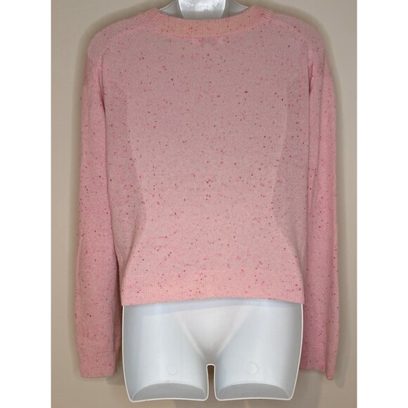 525 America Cropped Sweater 100% Cashmere Pink Heart Valentine Sz M Medium EUC!! - Picture 3 of 7